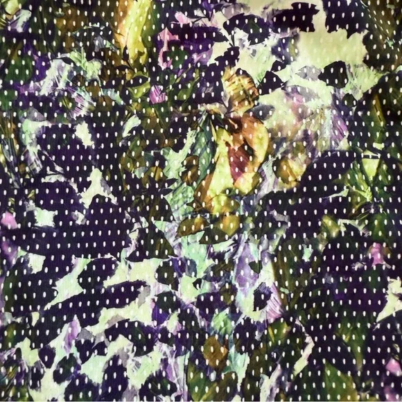 Lululemon Power Y Tank Top Women’s Sz 4 Green Floral Abstract Strappy Shelf Bra - Picture 6 of 8